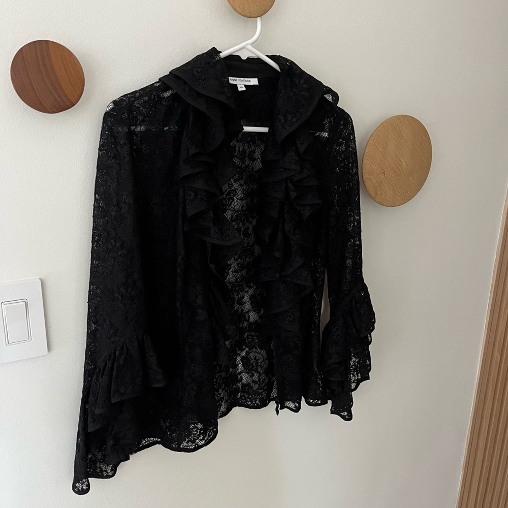 Anne Fontaine Black Lace Blouse